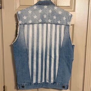 Standard Cloth American Flag Denim Vest Mens large